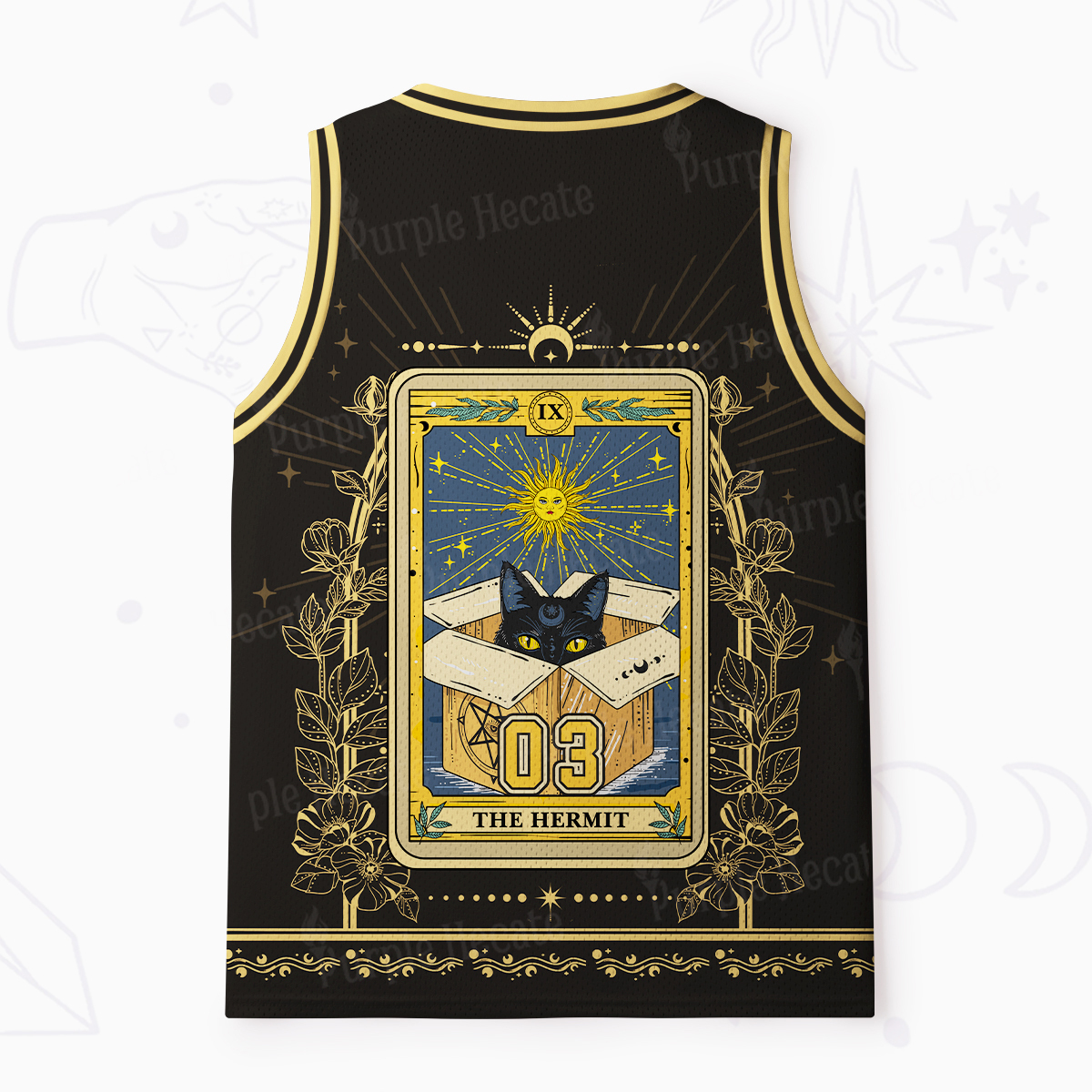 Purplehecate The Hermit Cat Tarot Card Mesh Jersey Tank Top