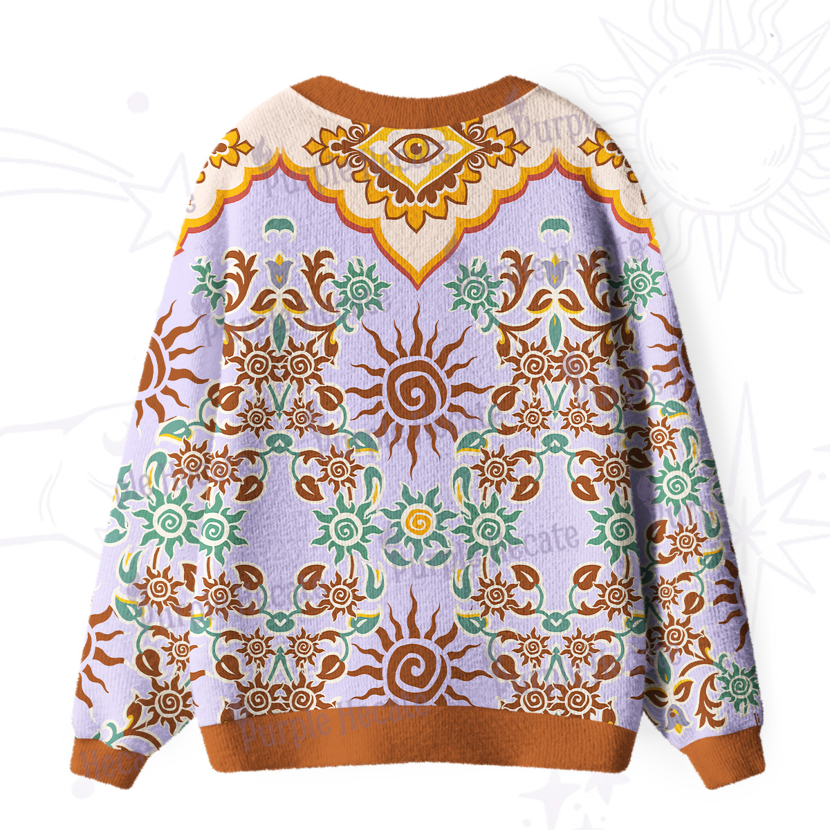 Purplehecate Solar Whispers Witch Ugly Cardigan Sweaters