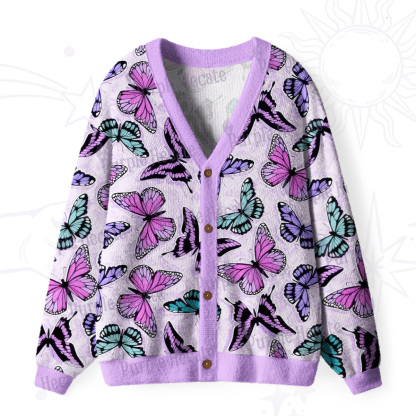 Purplehecate Whimsical Butterfly Ugly Cardigan Sweaters