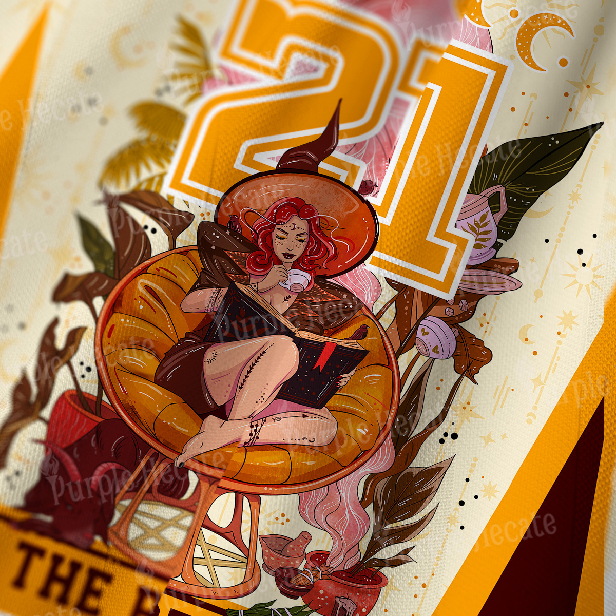 Purplehecate The Reader Moonlit Tales Long Sleeve Jersey Shirt