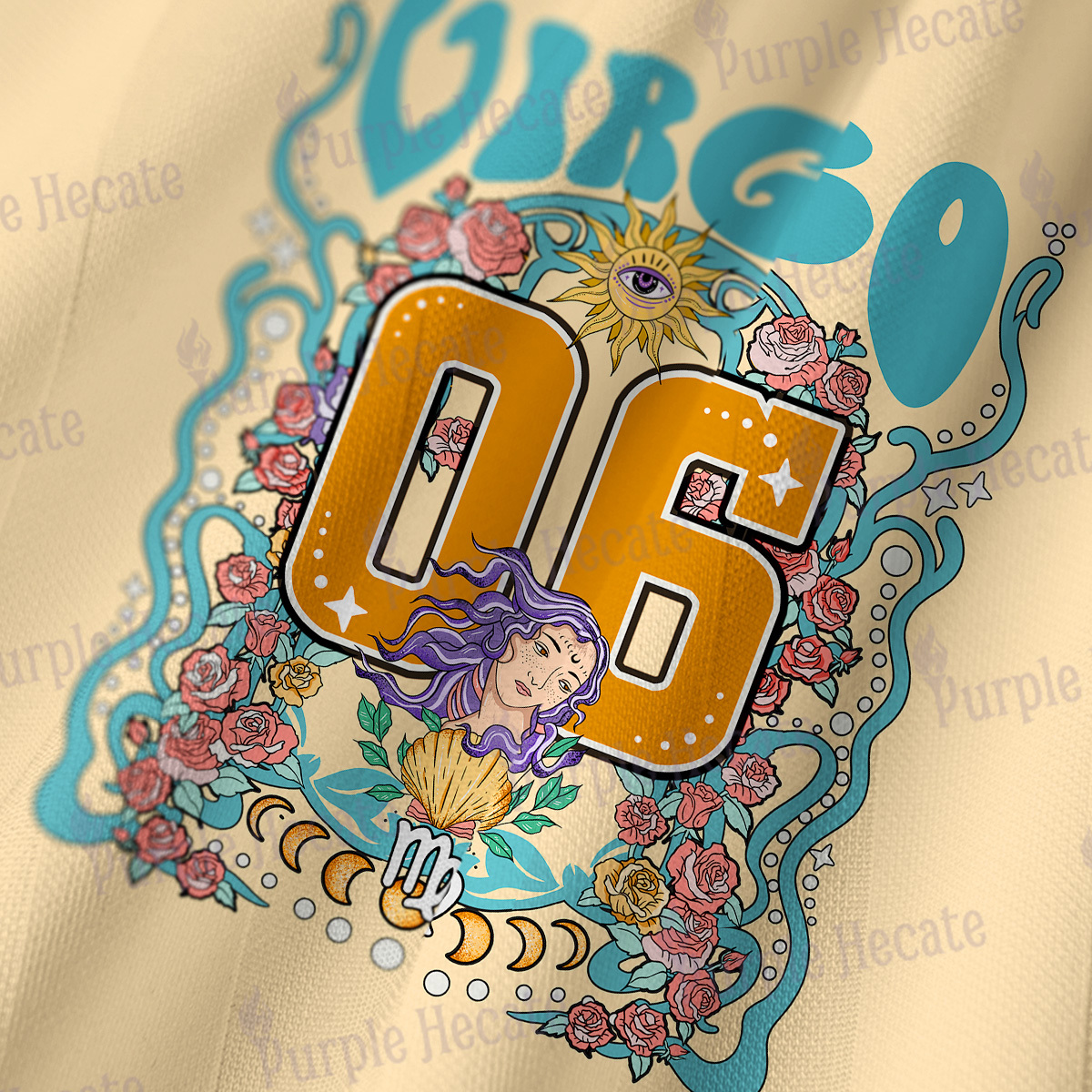 Purplehecate Virgo Spirit Zodiac Long Sleeve Jersey Shirt