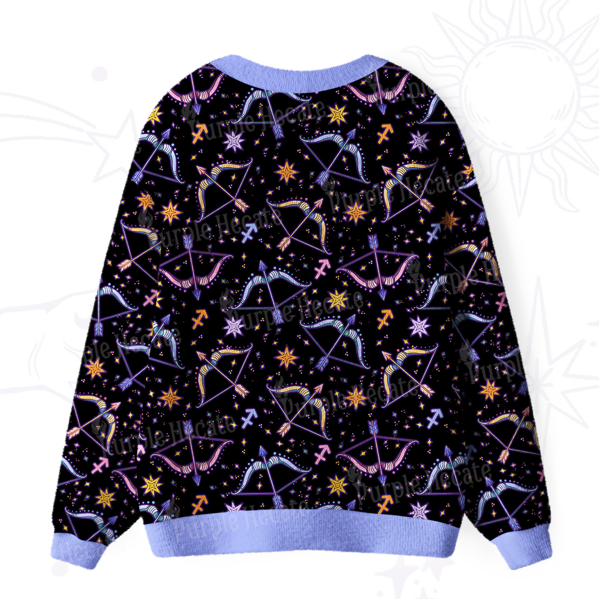 Purplehecate Sagittarius Spirit Zodiac Ugly Cardigan Sweaters