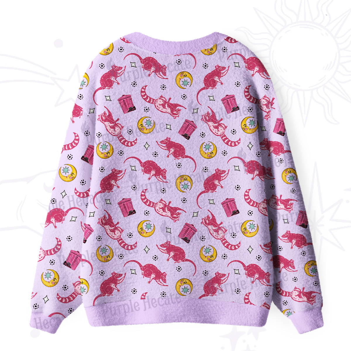 Purplehecate Midnight Raccoon Bandits Ugly Cardigan Sweaters