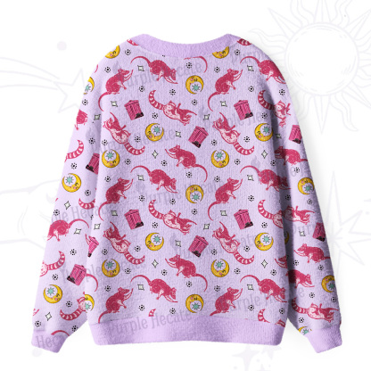 Purplehecate Midnight Raccoon Bandits Ugly Cardigan Sweaters