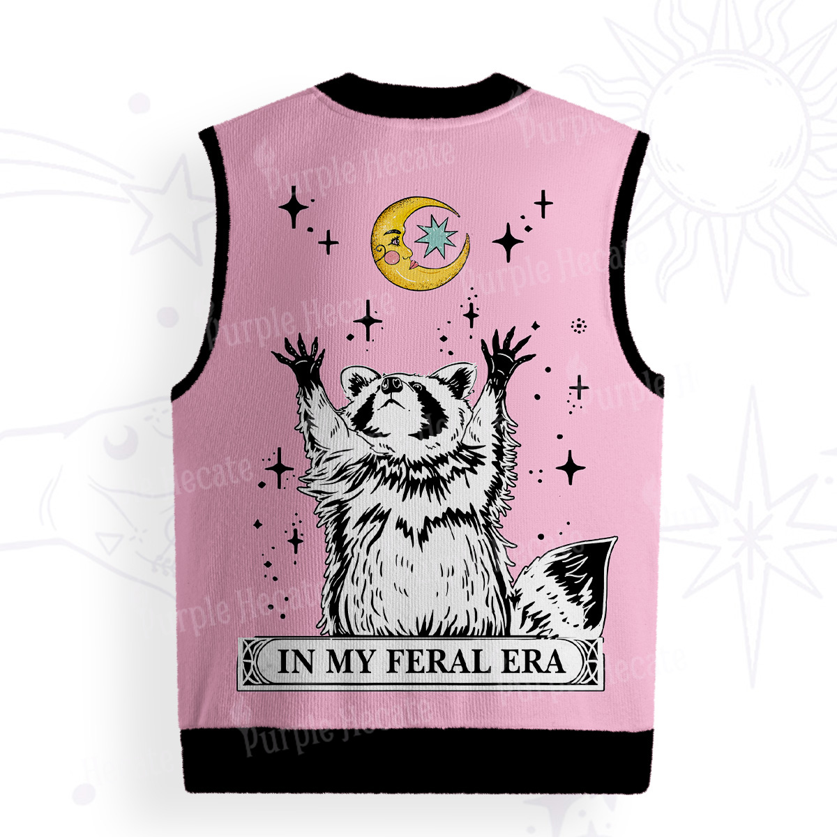 Purplehecate In My Feral Era Raccoon Ugly Sweater Vest