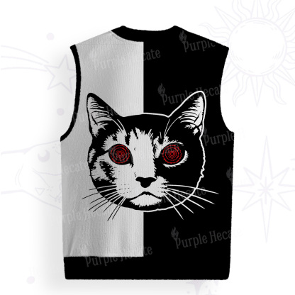 Purplehecate Hypnotic Cat Ugly Sweater Vest