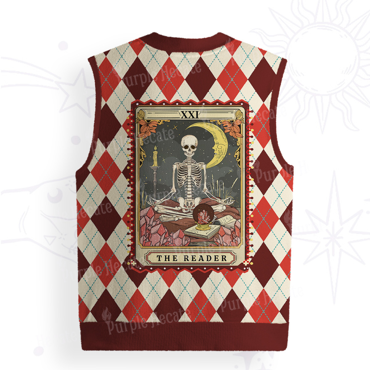 Purplehecate The Reader Tarot Ugly Sweater Vest