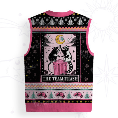 Purplehecate The Team Trash Opossum Ugly Sweater Vest