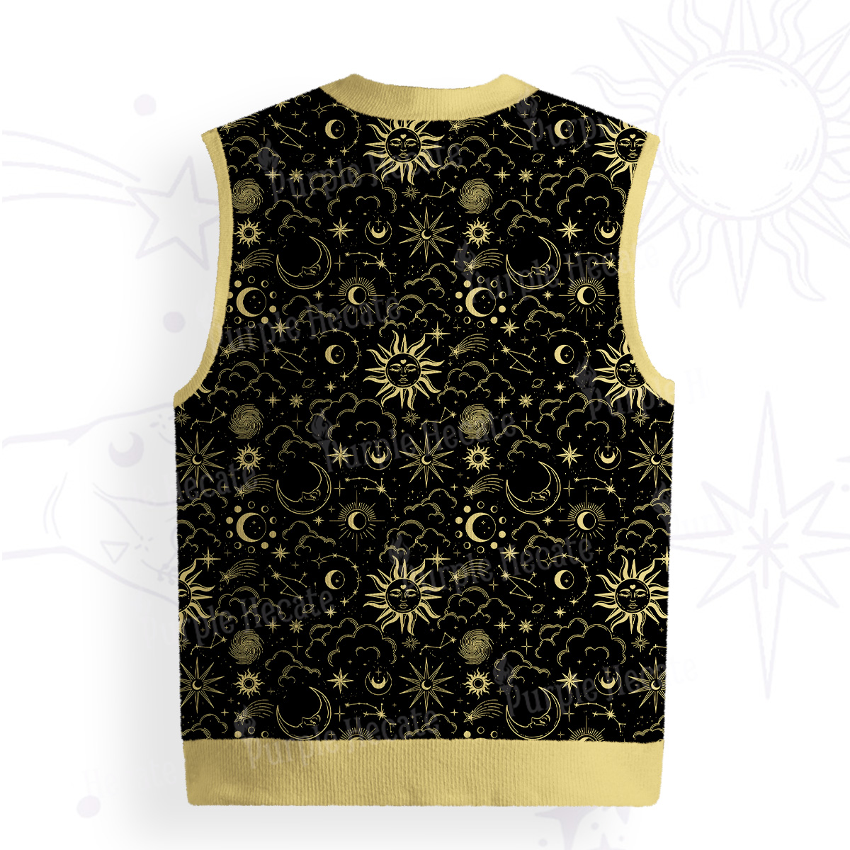 Purplehecate Mysterious Star & Moon Ugly Sweater Vest