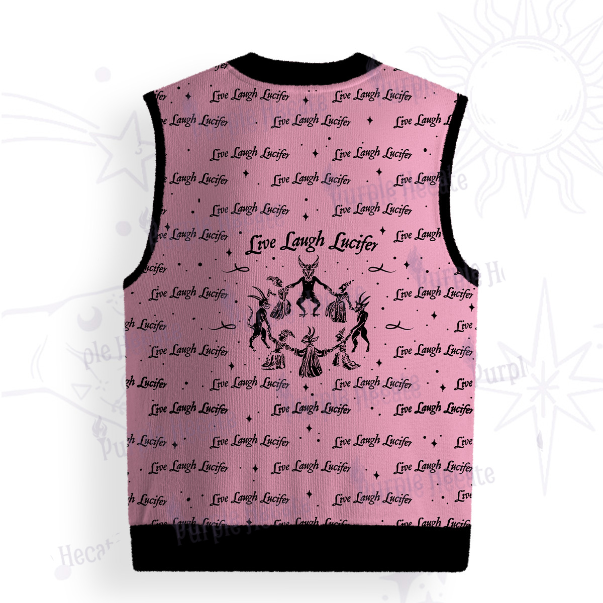 Purplehecate Live Laugh Lucifer Ugly Sweater Vest