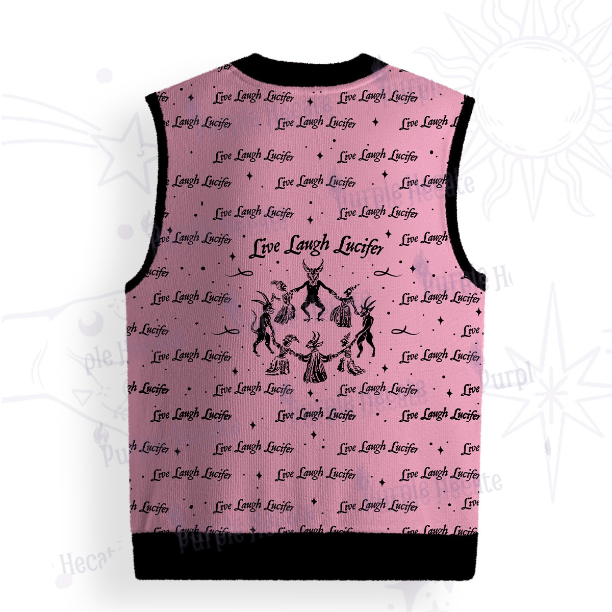 Purplehecate Live Laugh Lucifer Ugly Sweater Vest
