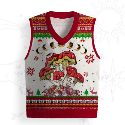 Purplehecate Magic Mushroom Ugly Sweater Vest