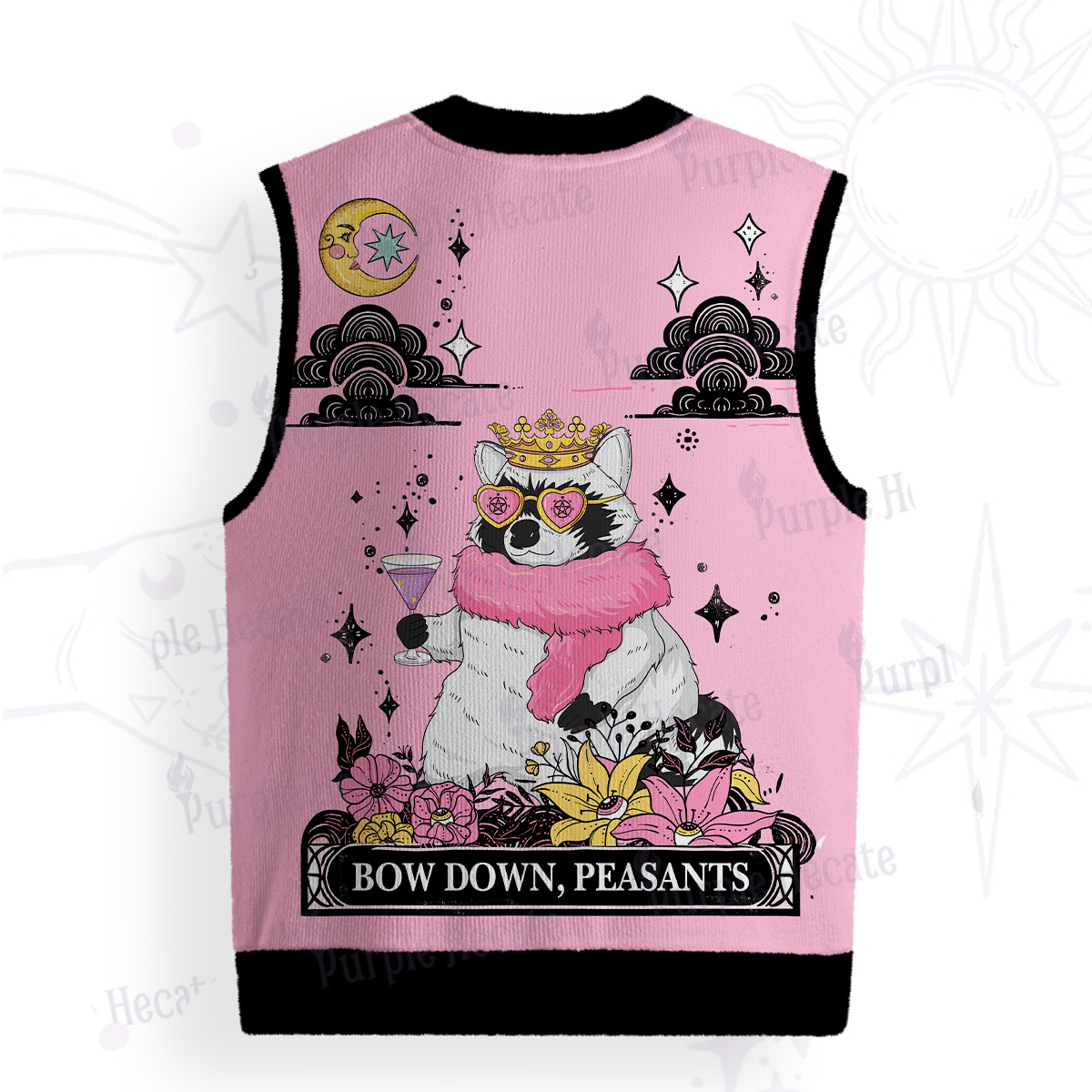 Purplehecate Bow Down Peasants Ugly Sweater Vest