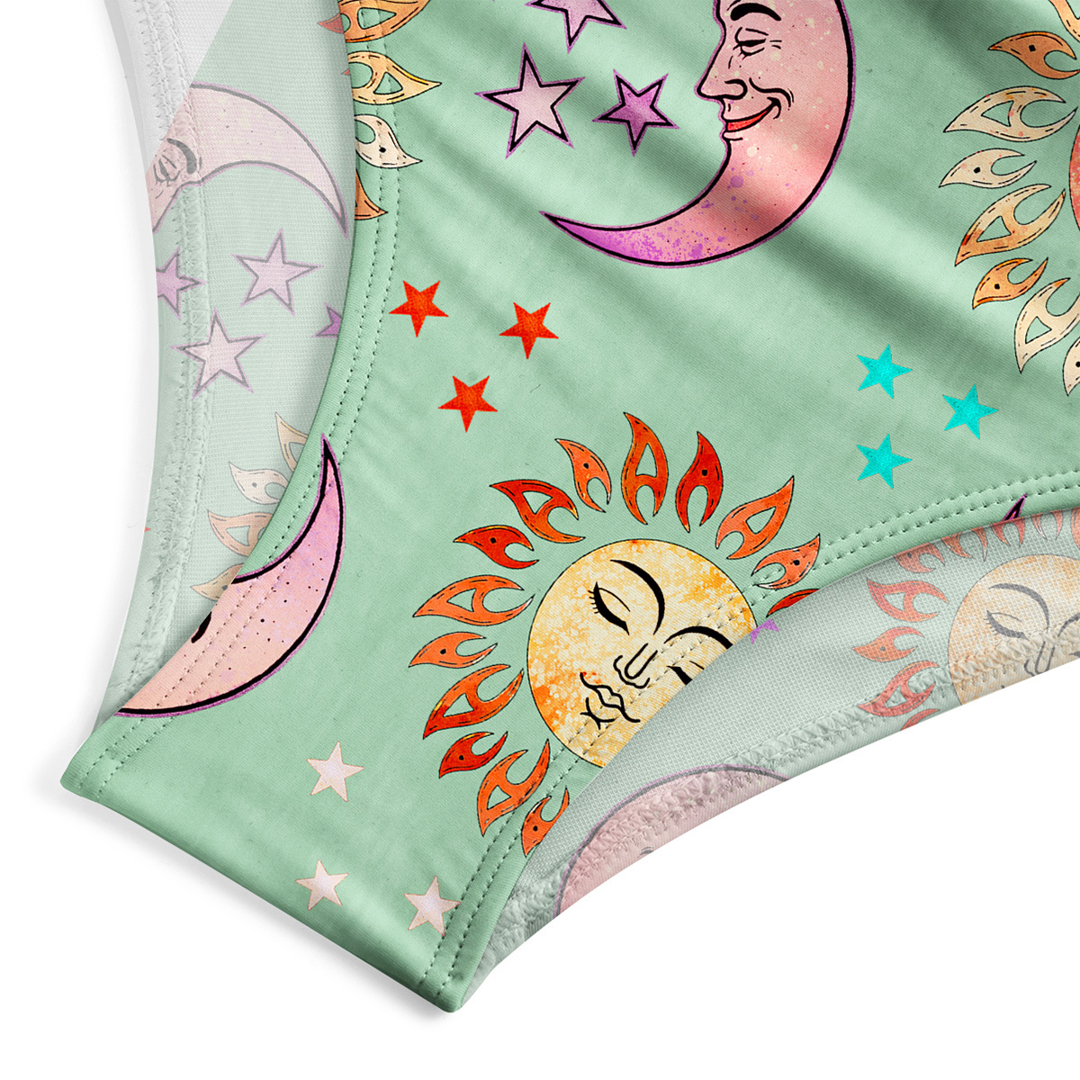 Purplehecate Dancing Suns and Lunar Dreams One-Piece Swimsuit