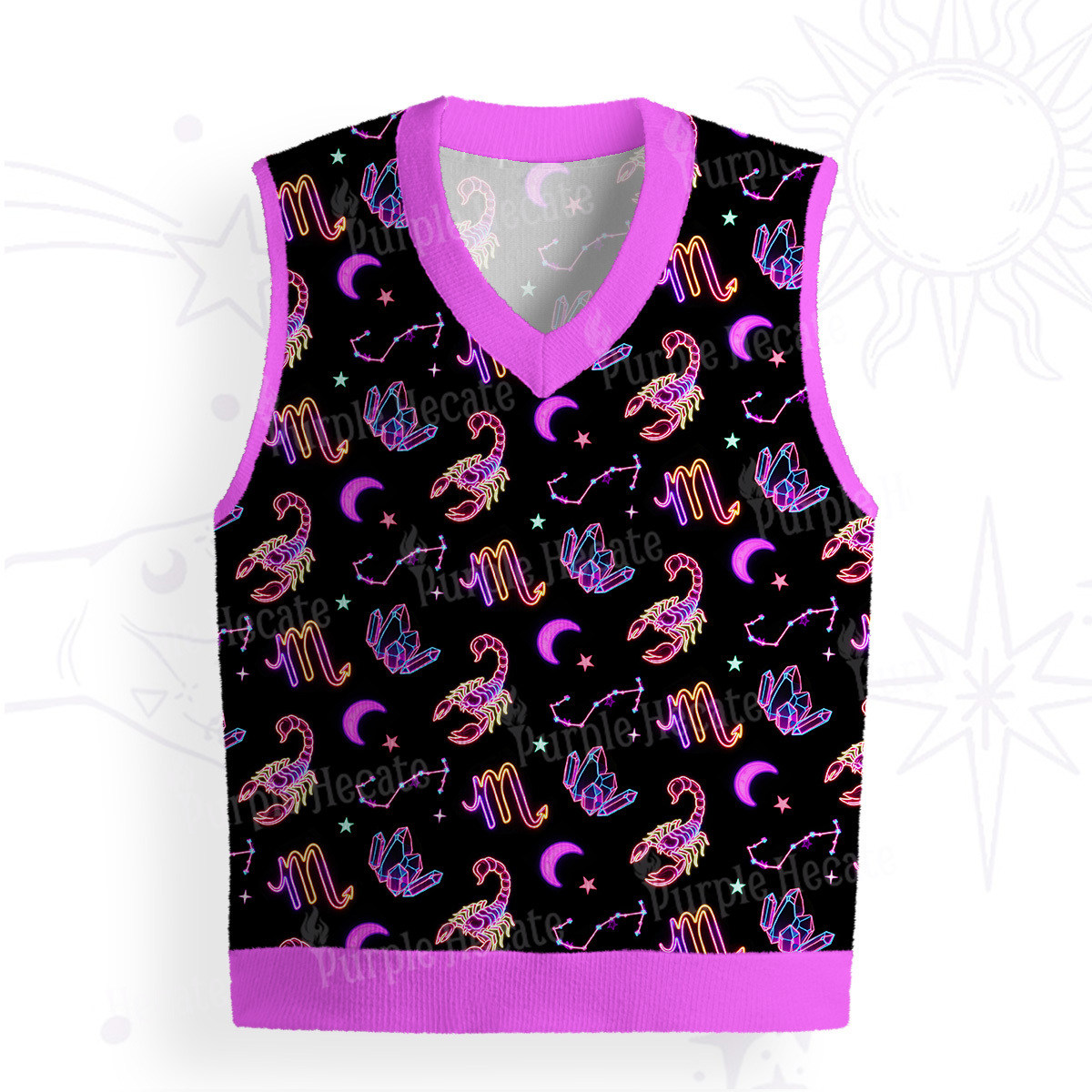 Purplehecate Scorpio Spirit Zodiac Ugly Sweater Vest