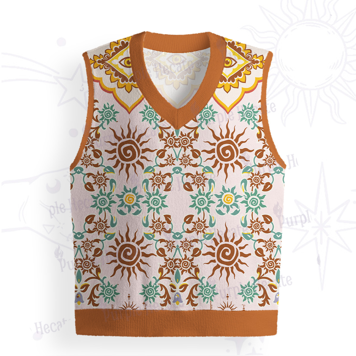 Purplehecate Solar Whispers Witch Ugly Sweater Vest