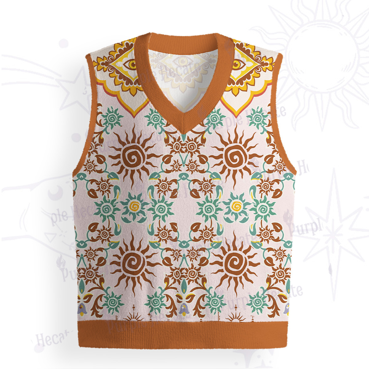 Purplehecate Solar Whispers Witch Ugly Sweater Vest