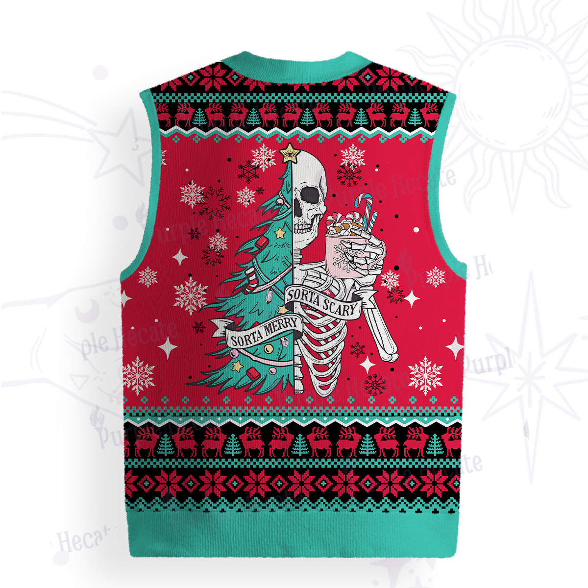Purplehecate Sorta Merry Sorta Scary Christmas Ugly Sweater Vest