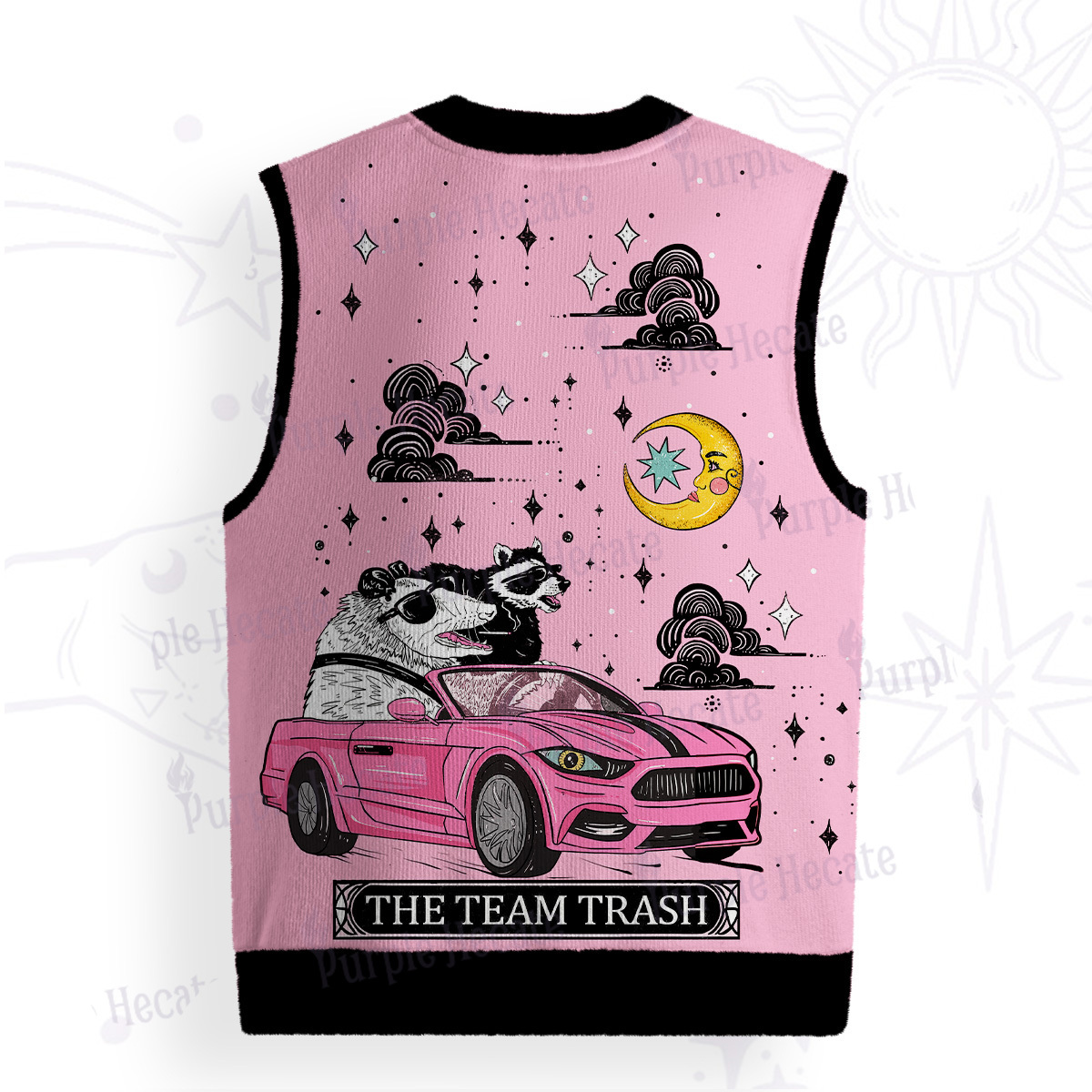Purplehecate Moonlight Trash Team Ugly Sweater Vest
