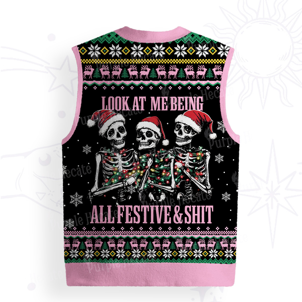 Purplehecate Look At Me Being All Festive And Shit Ugly Sweater Vest