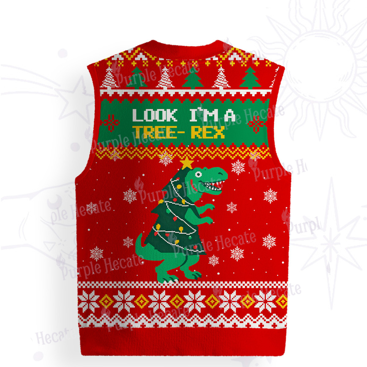 Purplehecate Look Tree I'm A T-Rex Ugly Sweater Vest