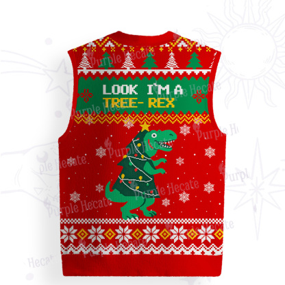 Purplehecate Look Tree I'm A T-Rex Ugly Sweater Vest