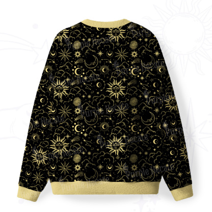 Purplehecate Mysterious Star & Moon Fuzzy Ugly Christmas Sweatshirt