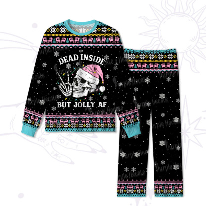 Purplehecate Dead Inside But Jolly AF Christmas Pajamas