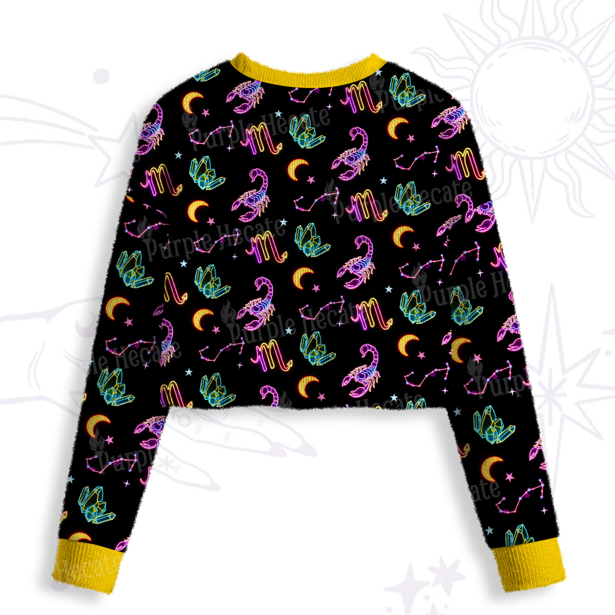 Purplehecate Scorpio Spirit Zodiac Crop Fuzzy Ugly Sweatshirt