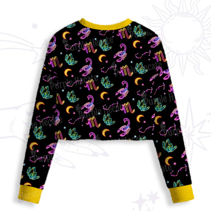 Purplehecate Scorpio Spirit Zodiac Crop Fuzzy Ugly Sweatshirt