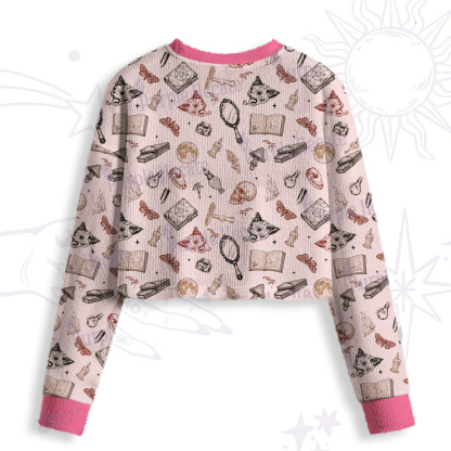 Purplehecate Witchcraft Study Crop Fuzzy Ugly Sweatshirt