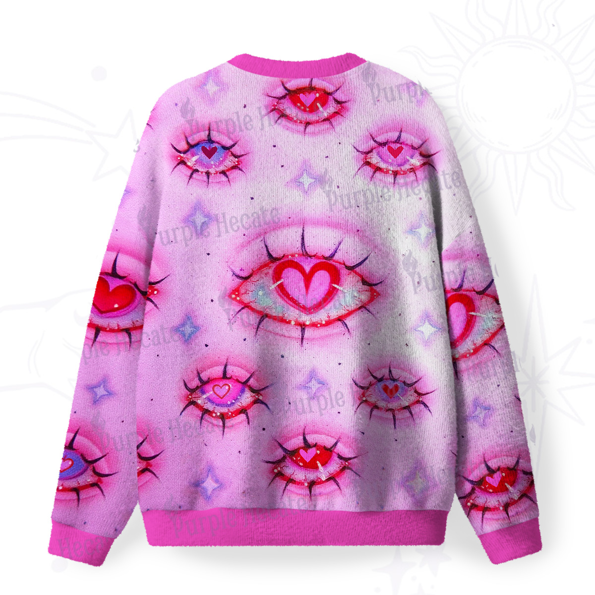 Purplehecate Mystic Love-Eye Fuzzy Ugly Sweatshirt