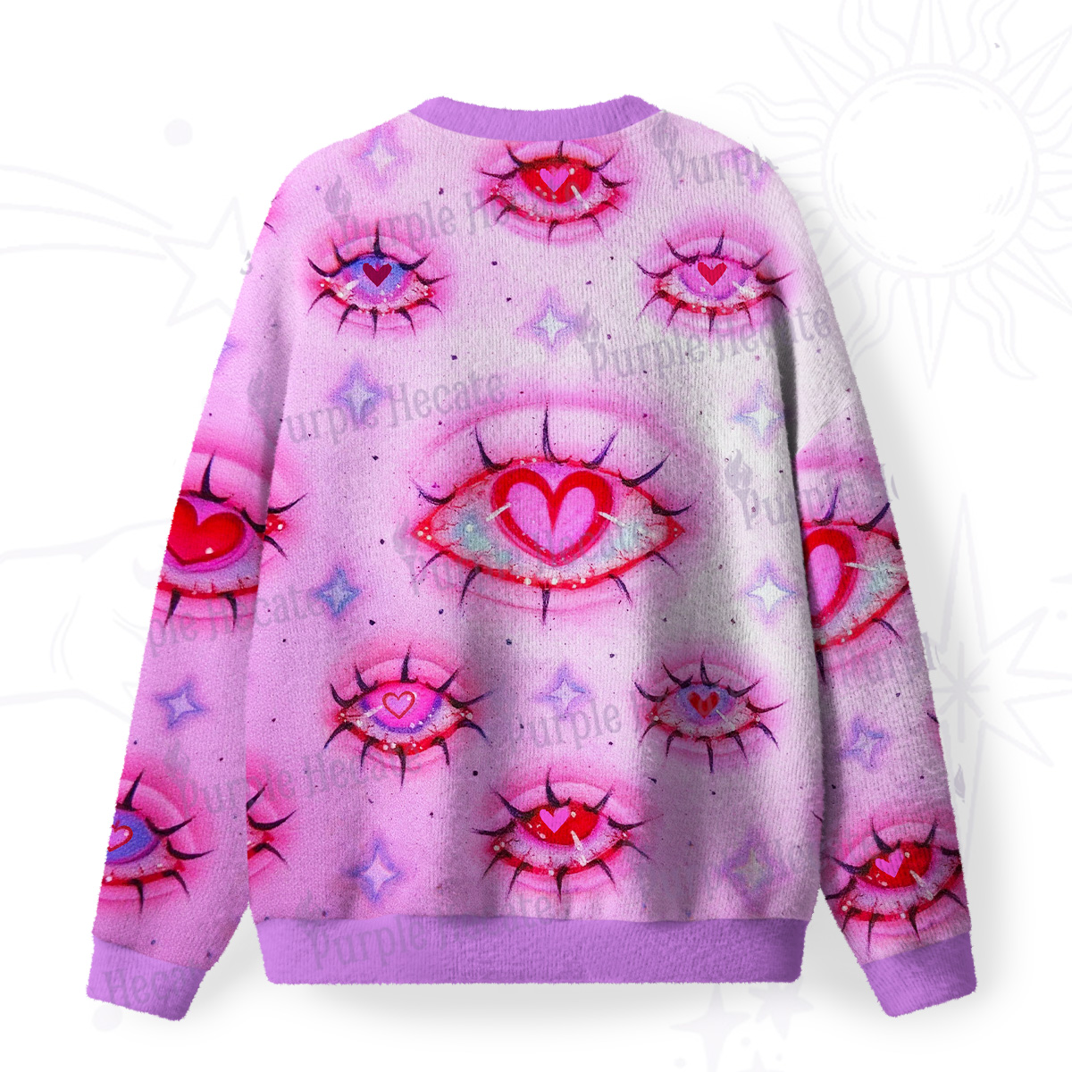 Purplehecate Mystic Love-Eye Fuzzy Ugly Sweatshirt