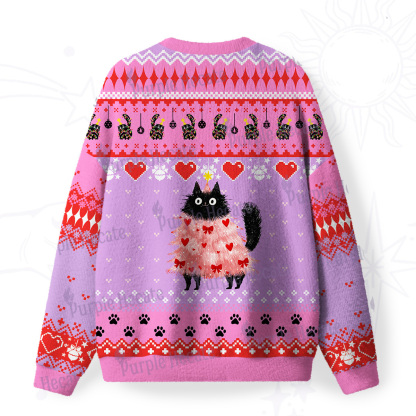 Purplehecate Funny Black Cat in Tree Fuzzy Ugly Sweatshirt