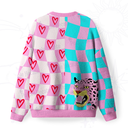 Purplehecate Savage Leopard Evil Eye Fuzzy Ugly Sweatshirt