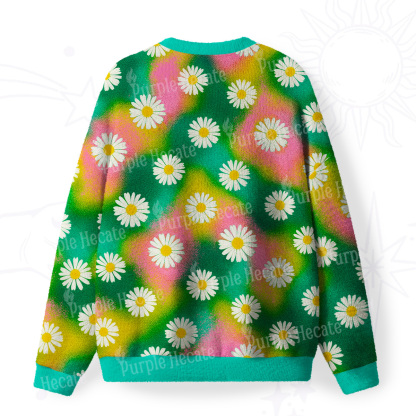Purplehecate Enchanted Daisy Spring Romance Fuzzy Ugly Sweatshirt