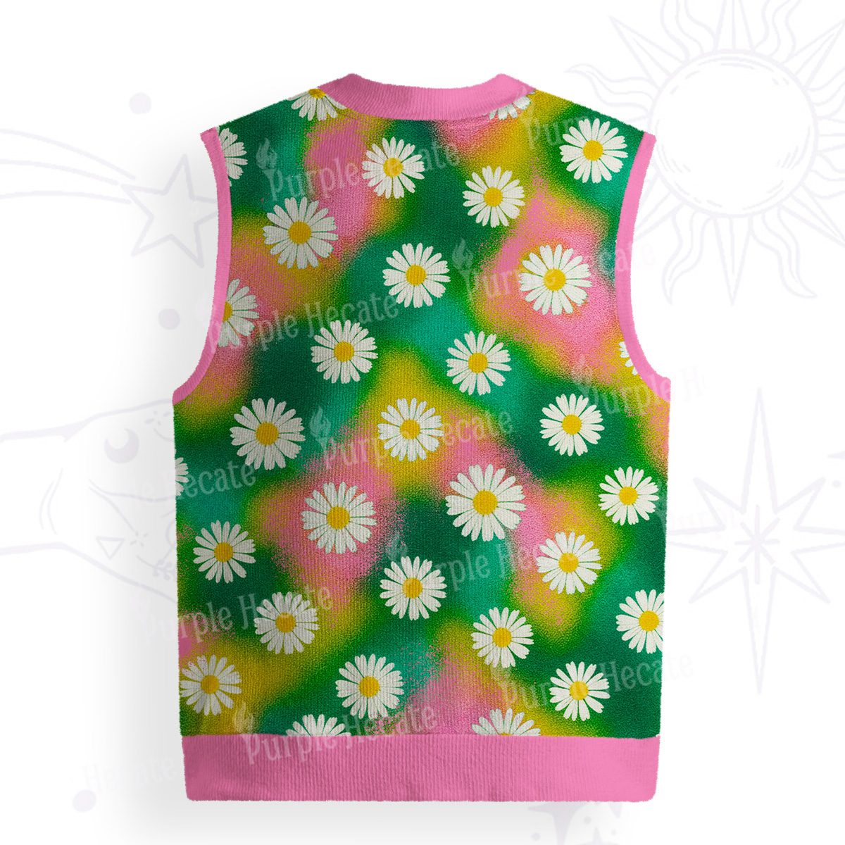 Purplehecate Enchanted Daisy Spring Romance Ugly Sweater Vest