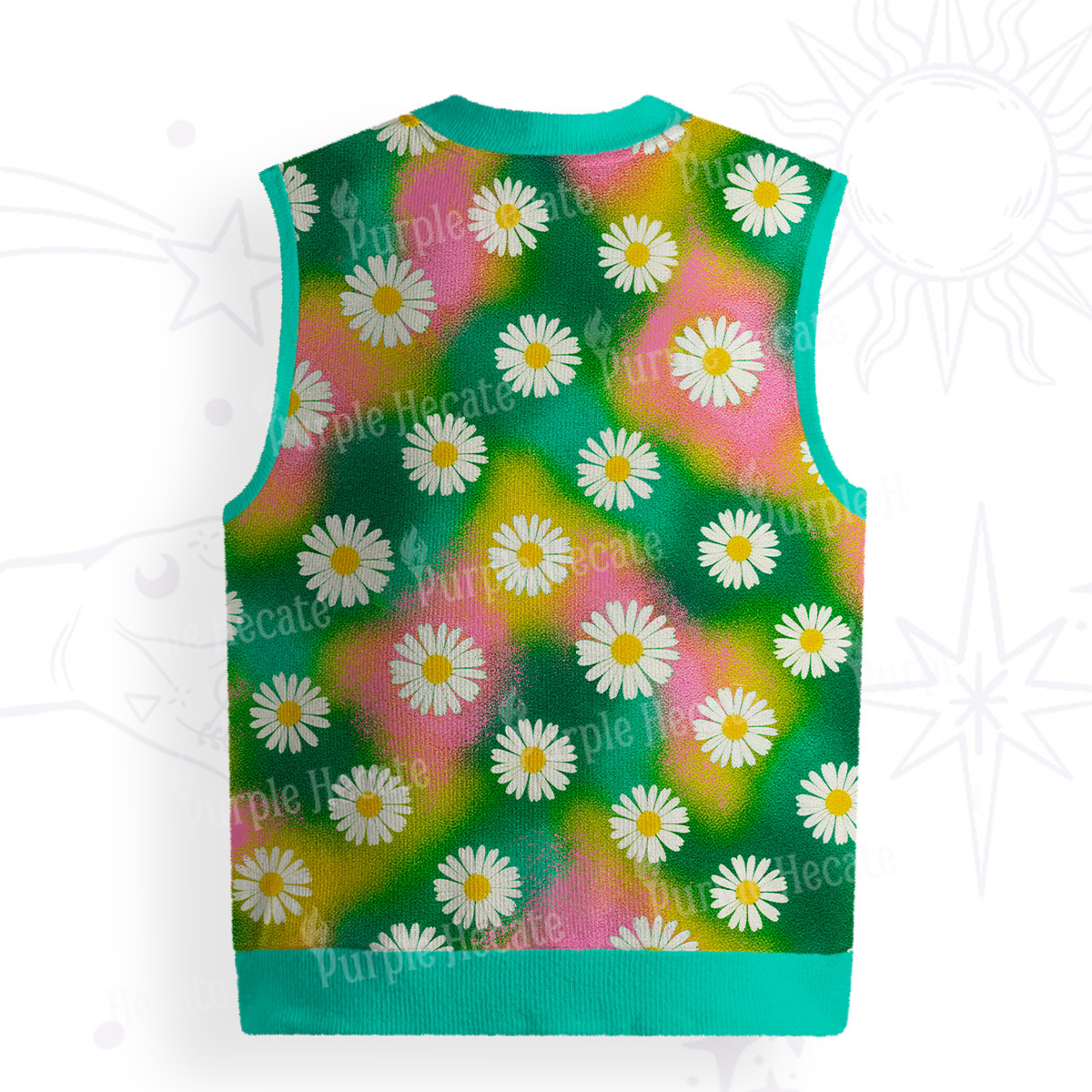 Purplehecate Enchanted Daisy Spring Romance Ugly Sweater Vest