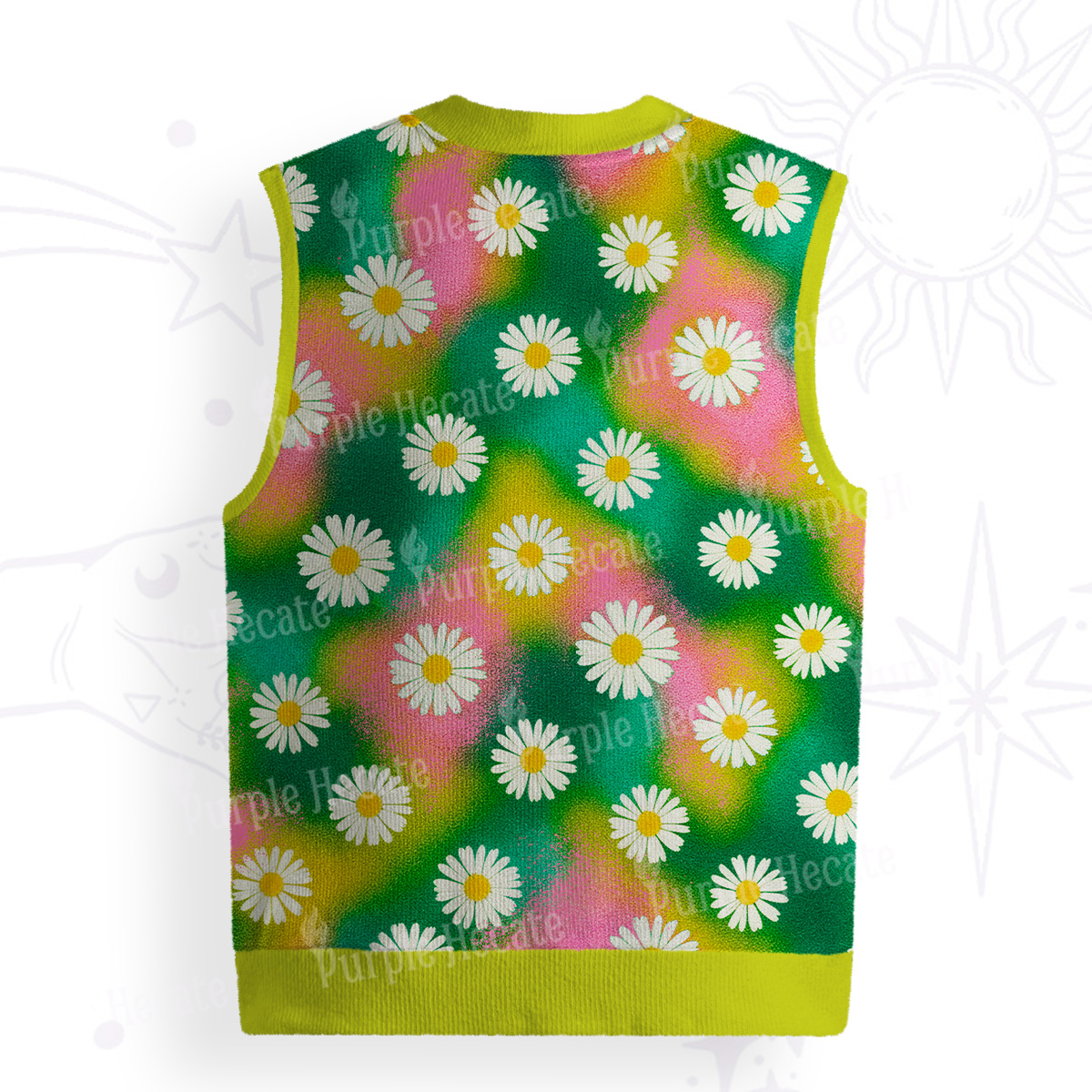 Purplehecate Enchanted Daisy Spring Romance Ugly Sweater Vest