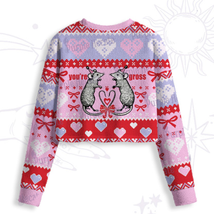 Purplehecate You're Gross Crop Fuzzy Ugly Sweatshirt