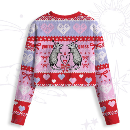 Purplehecate You're Gross Crop Fuzzy Ugly Sweatshirt