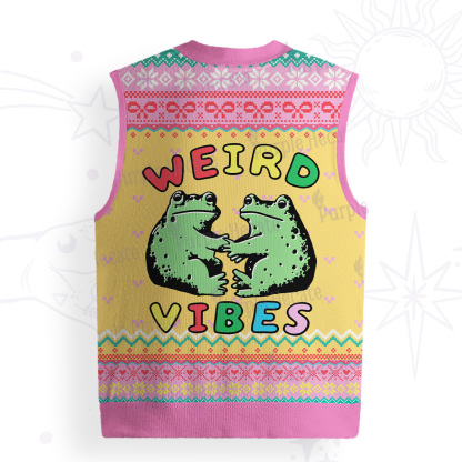 Purplehecate Weird Frog Vibes Ugly Sweater Vest