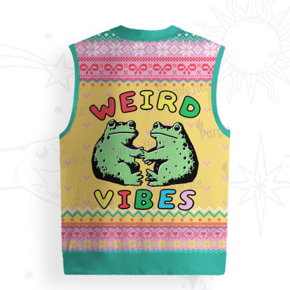 Purplehecate Weird Frog Vibes Ugly Sweater Vest