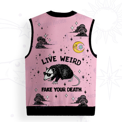 Purplehecate Live Weird Fake Your Death Ugly Sweater Vest