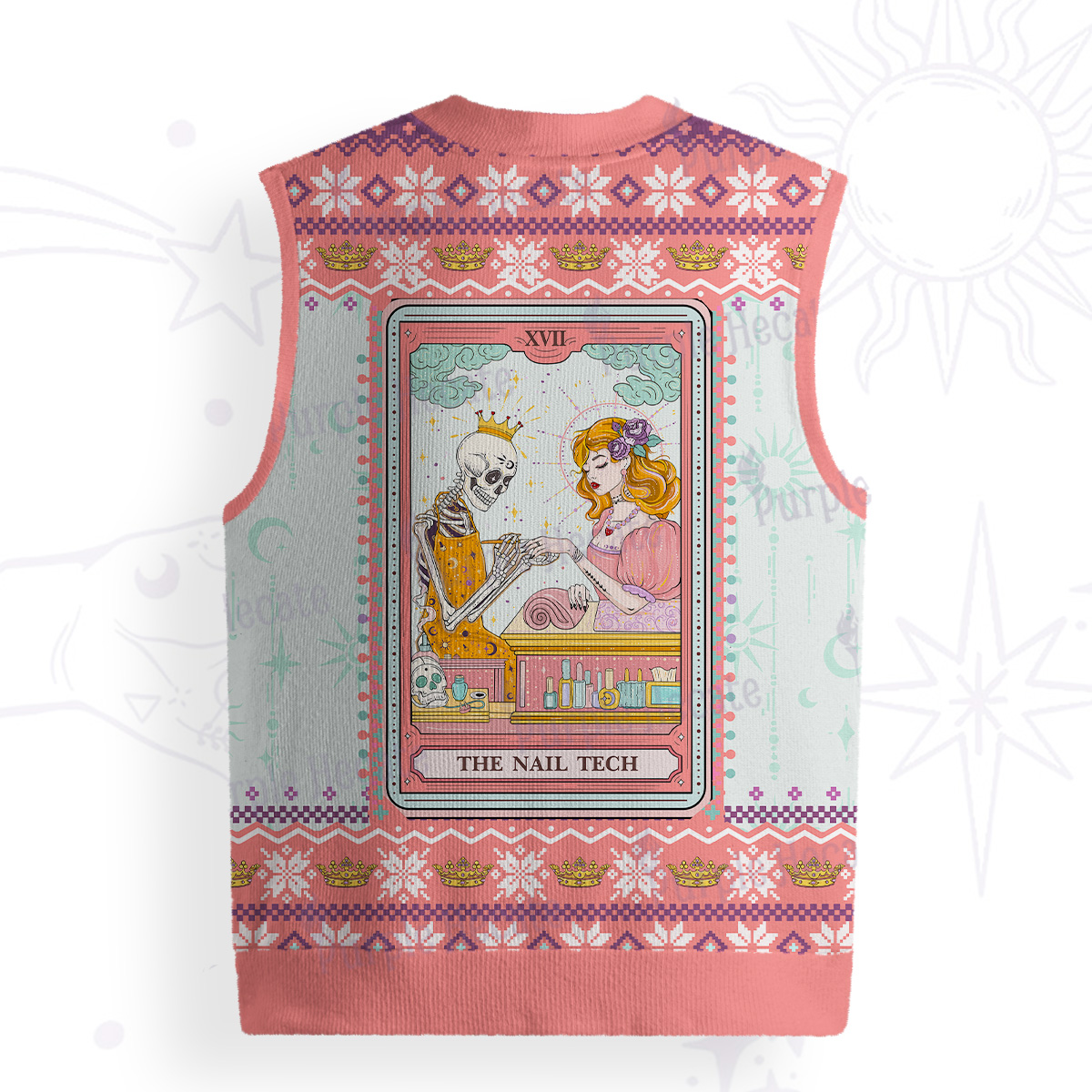 Purplehecate The Nail Tech Life Tarot Ugly Sweater Vest
