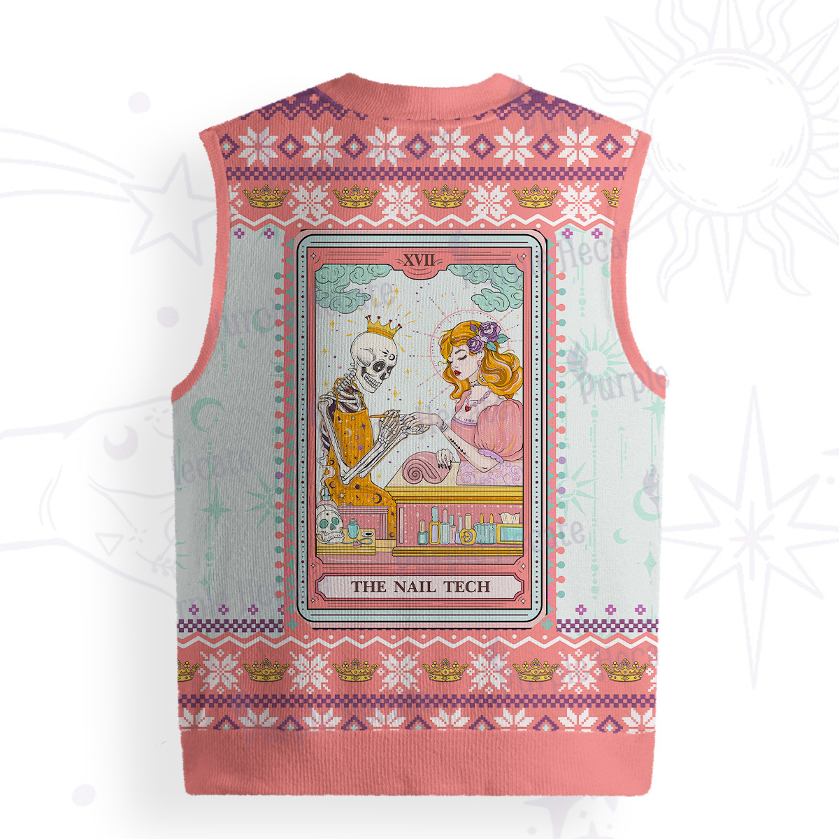 Purplehecate The Nail Tech Life Tarot Ugly Sweater Vest