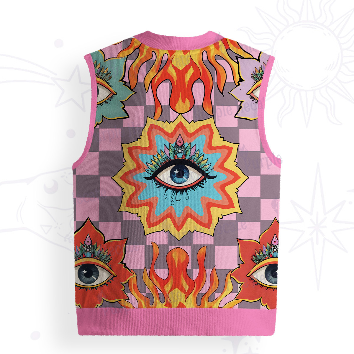 Purplehecate Awakening Flame Ugly Sweater Vest