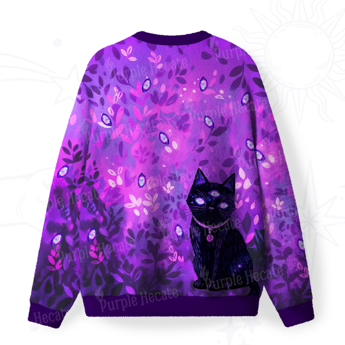 Purplehecate Witch’s Mystic Third-Eye Familiar Fuzzy Ugly Sweatshirt
