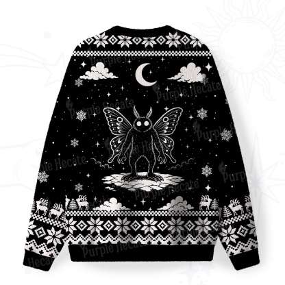 Purplehecate Dark Moth Fuzzy Ugly Sweatshirt