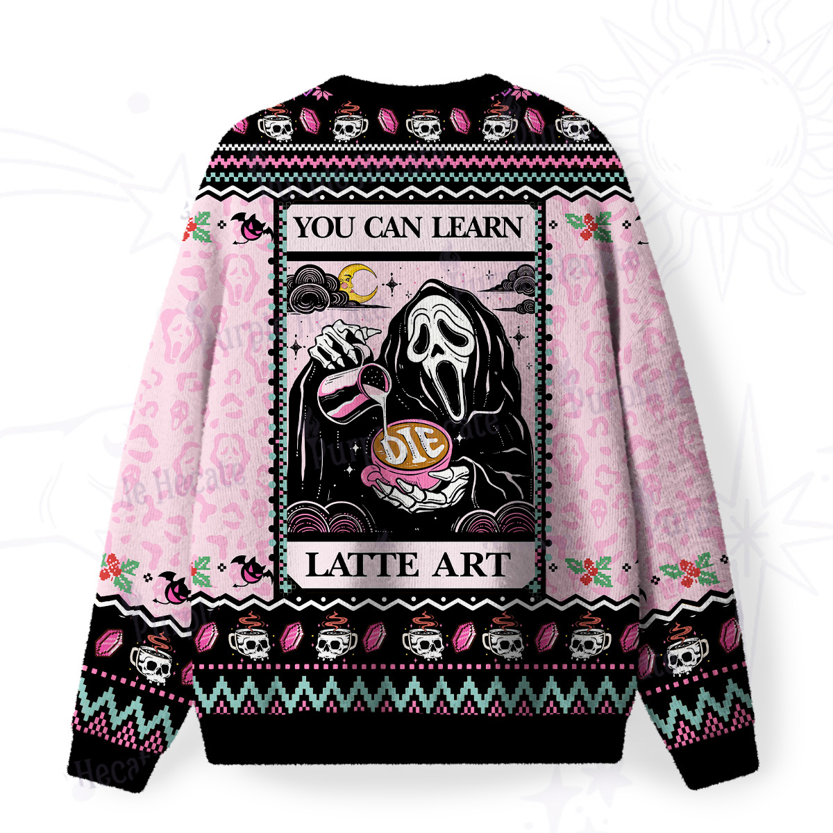 Purplehecate The You Can Learn Latte Art Fuzzy Ugly Sweatshirt